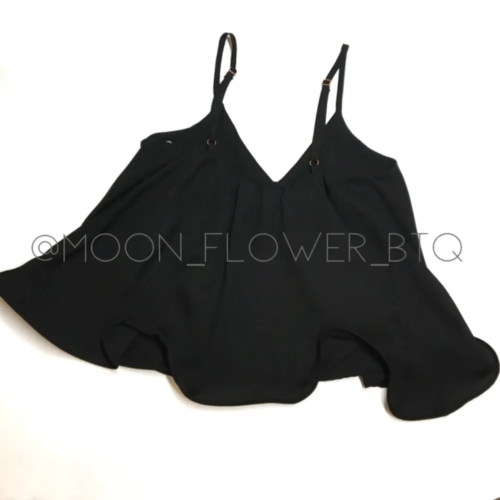 Lisa and Lucy Flared Cami Tank Top Black - Image 6