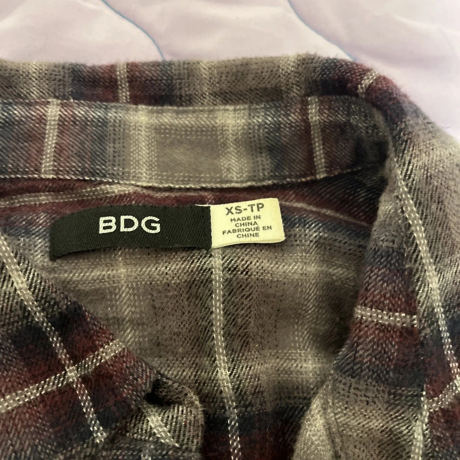 Bdg Womens Flannel Shirt Xs Grunge Alternative Punk Gray Fairy Grunge Rocker - Image 9