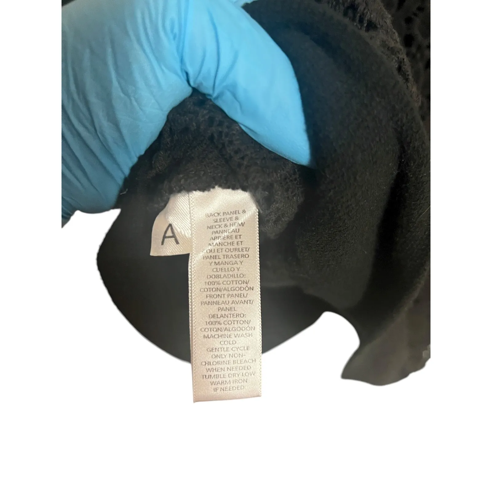 Ann Taylor LOFT Black Lace Front Sweater Top Womens XL Knit Crochet Cotton - Image 5