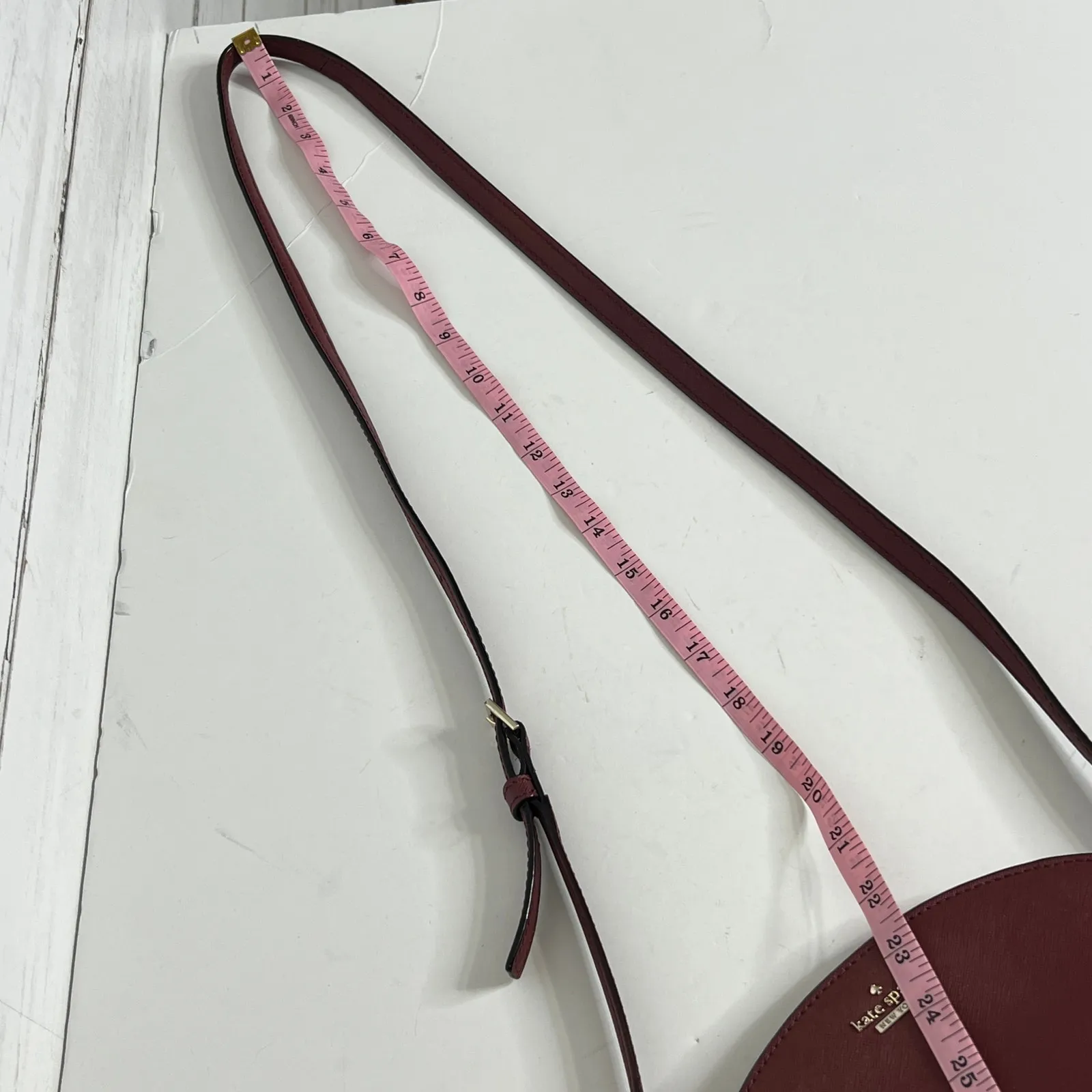 Kate Spade  New York Dome Crossbody Bag Burgundy Leather Purse - Image 9