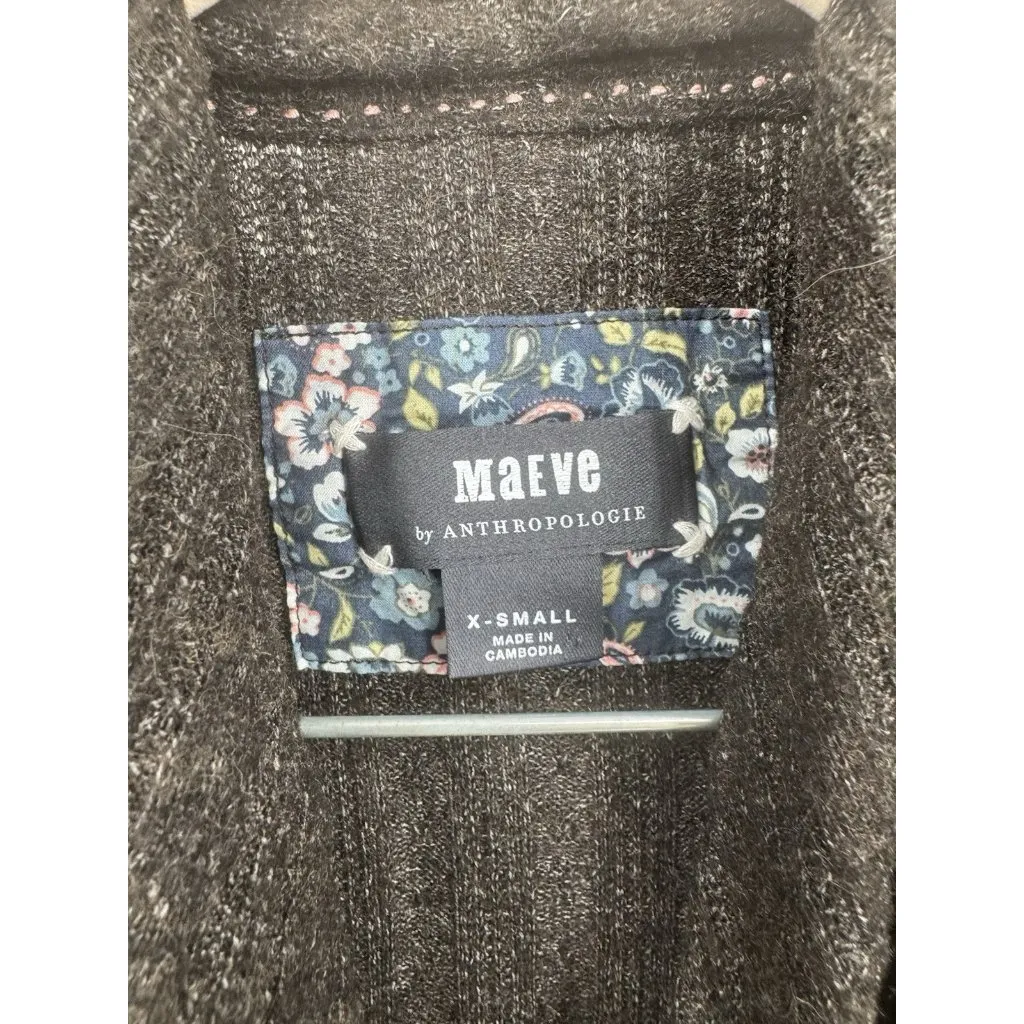 Maeve Anthropologie Rafela Hucci Surplice Top XS Brown Minimalist Granolagirl - Image 3