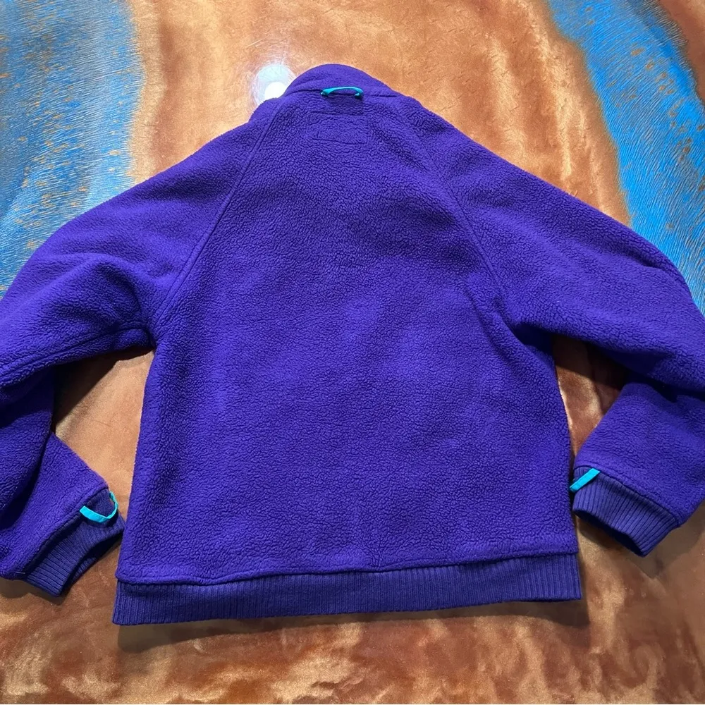 Vintage Eddie Bauer Fleece Jacket Full Zip Thick Purple Teal size small - Image 5