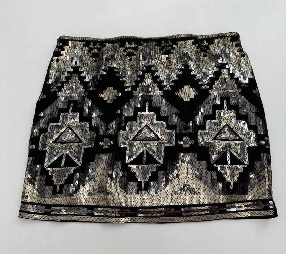 EXPRESS  Micro Mini Skirt Sequin Party Size XS Cocktail Stretchy - Image 6