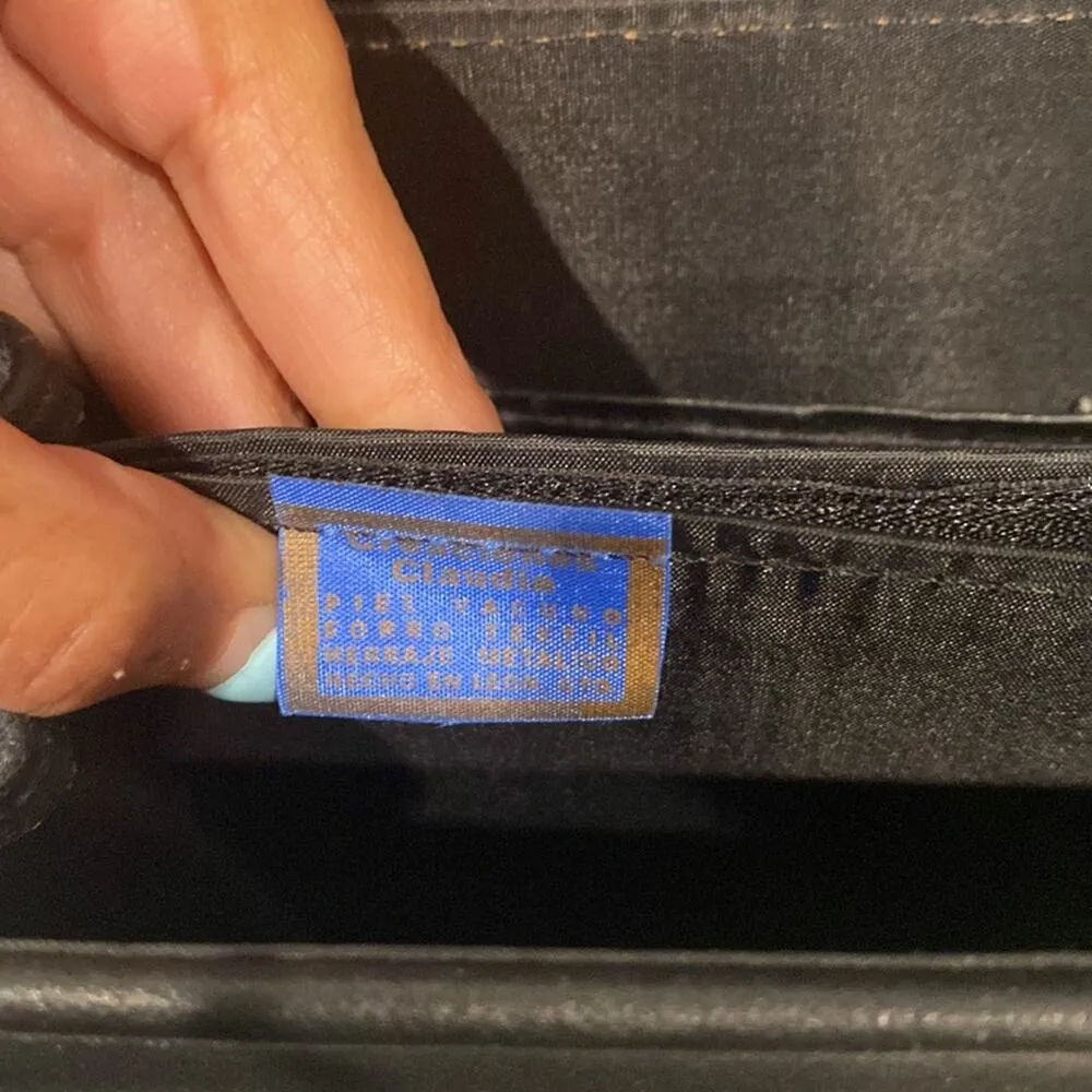 Vintage black nylon created and made in Mexico crossbody bag lock and key - Image 3