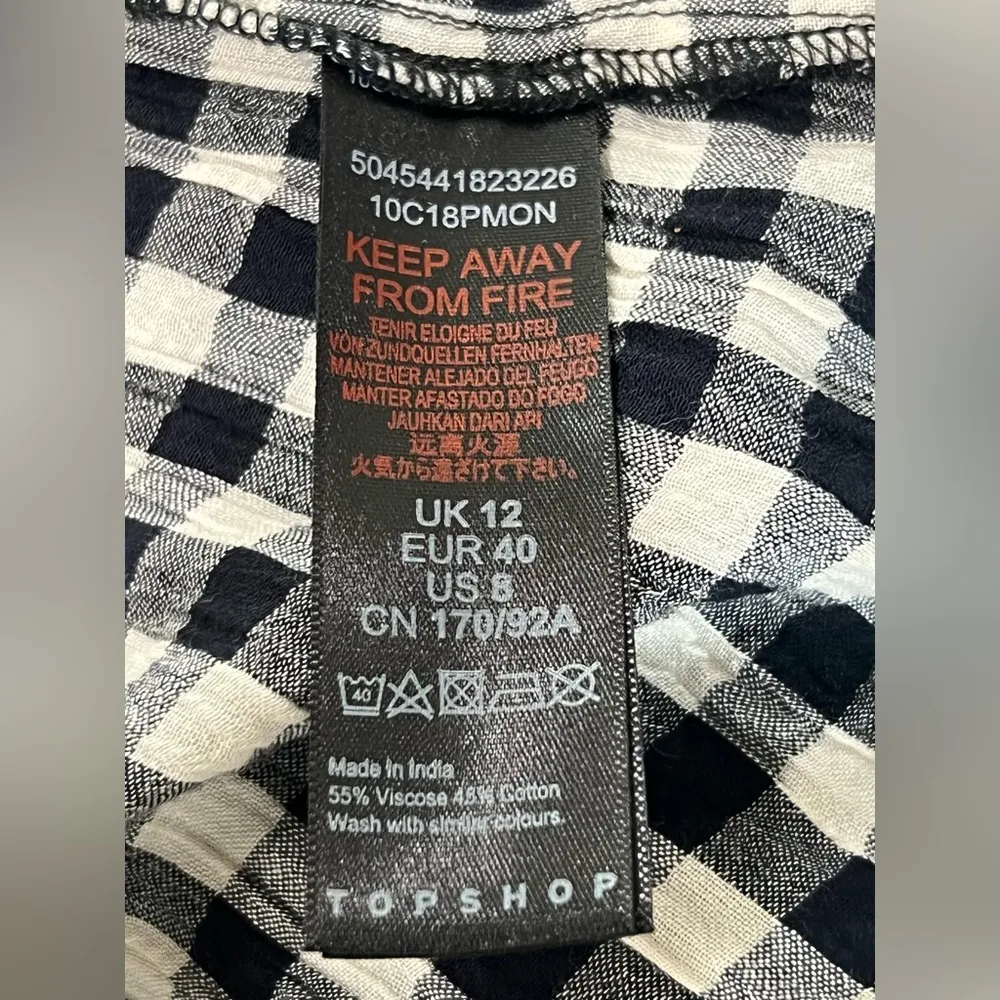 Topshop Gingham Ruffle Detail Wrap Dress size small - Image 10