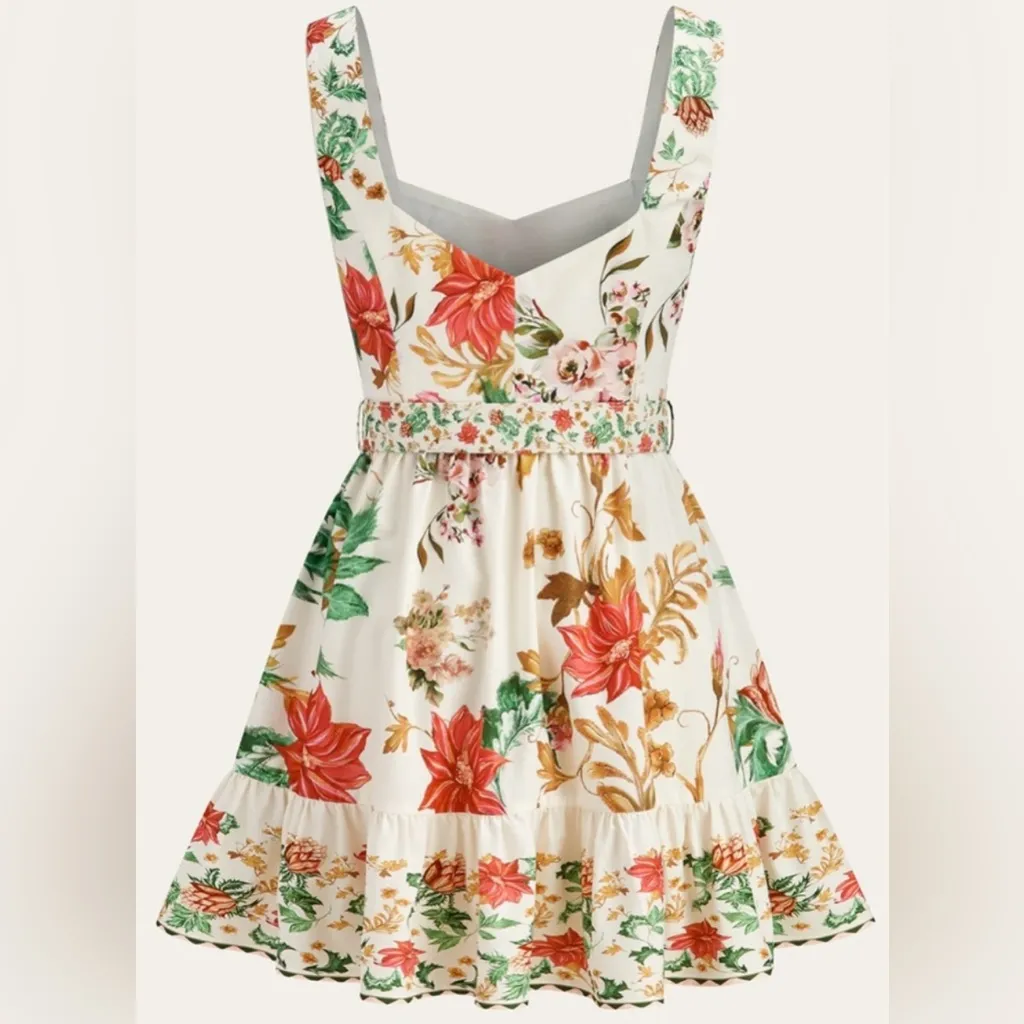 Commense Floral Print Sleeveless Mini Dress Large - Image 4