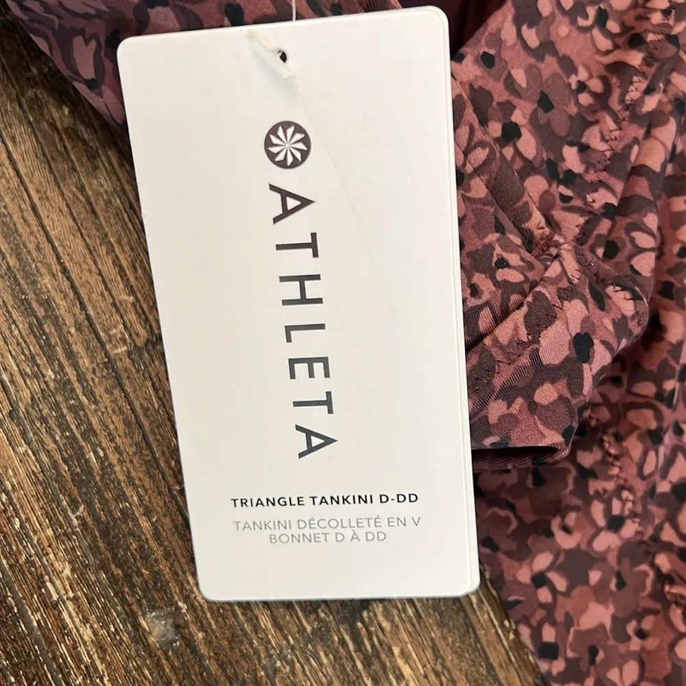 ATHLETA Triangle Tankini Top Camo Flora Decadent Chocolate Size D-DD NWT - Image 8