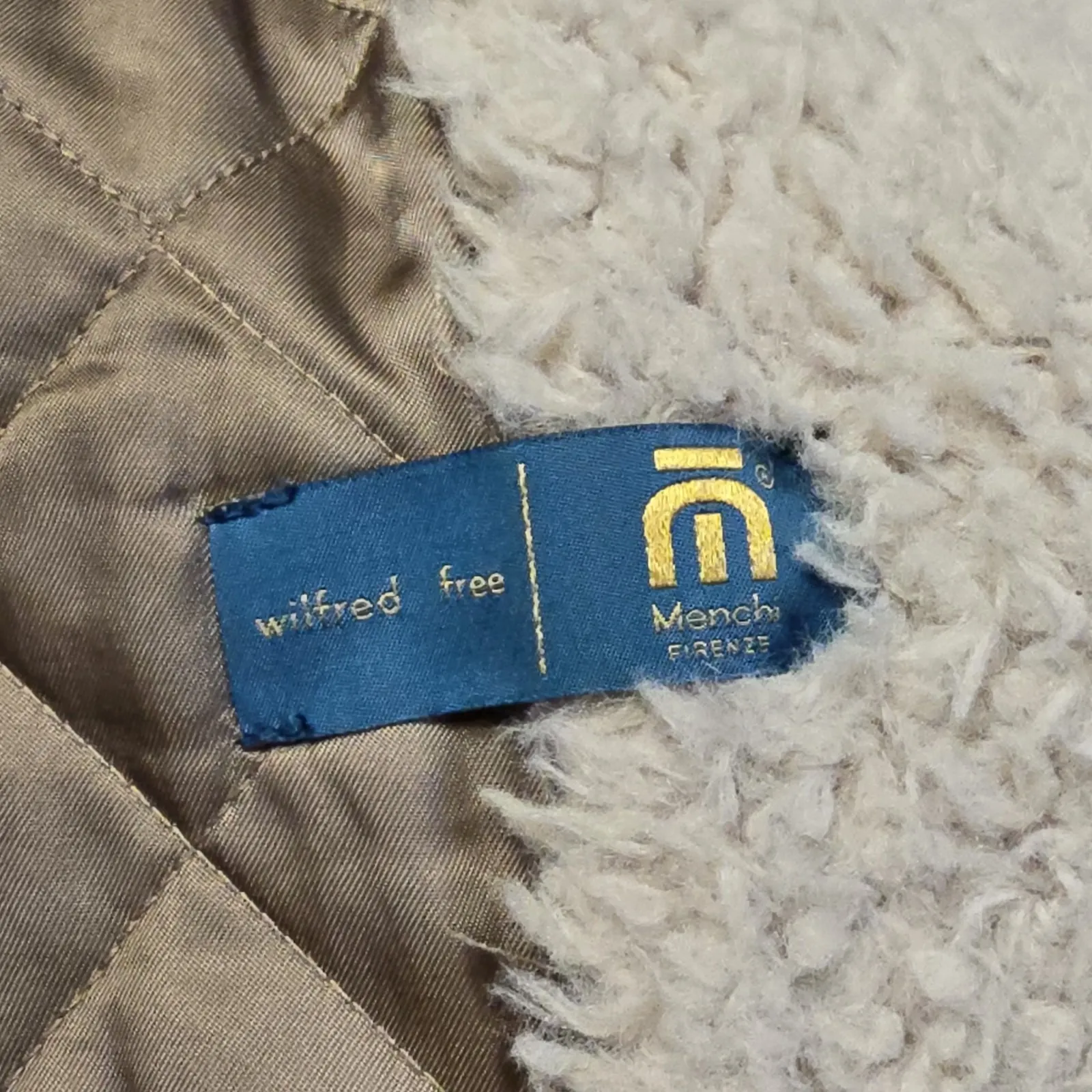 Wilfred Free Aritzia Shearling Lined Wool Coat XS Beige Zip Jacket Menchi Fabric - Image 8