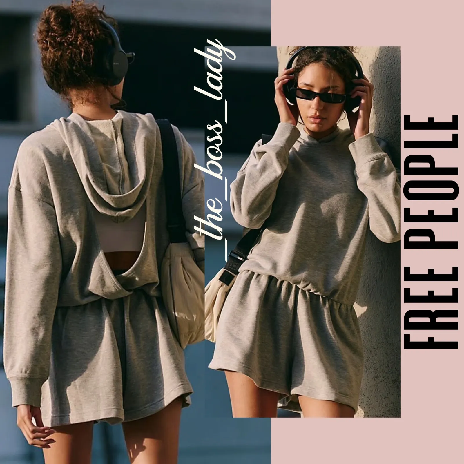Free People romper hooded activewear cutout back onesie jumpsuit workout Small - Image 9
