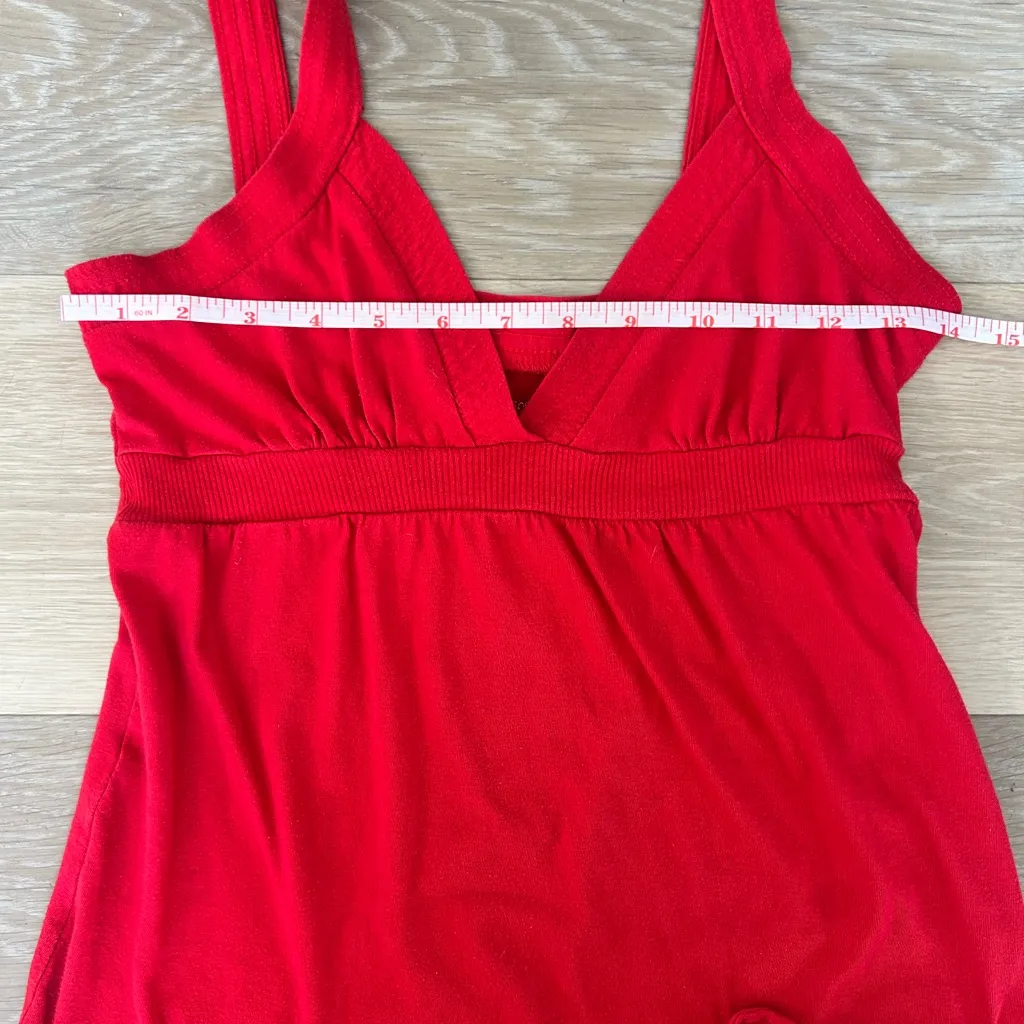 Y2K Red Babydoll Cami Tank w Drawstring Pockets - Image 5