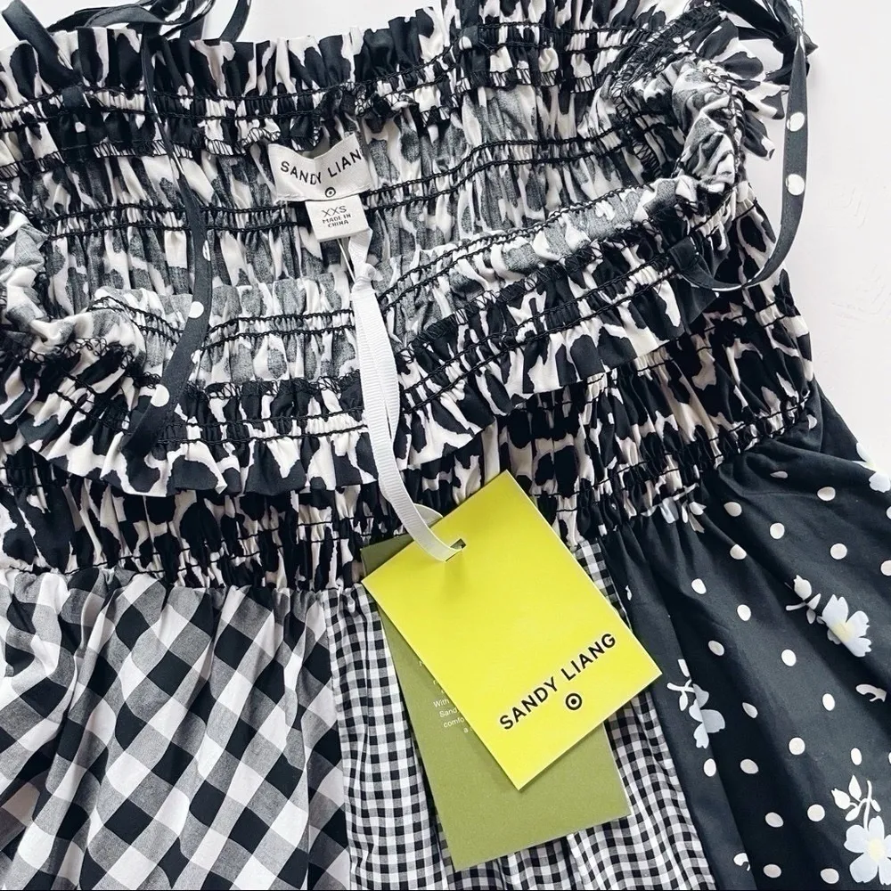 Sandy Liang Patchwork Smocked Dress - Image 5