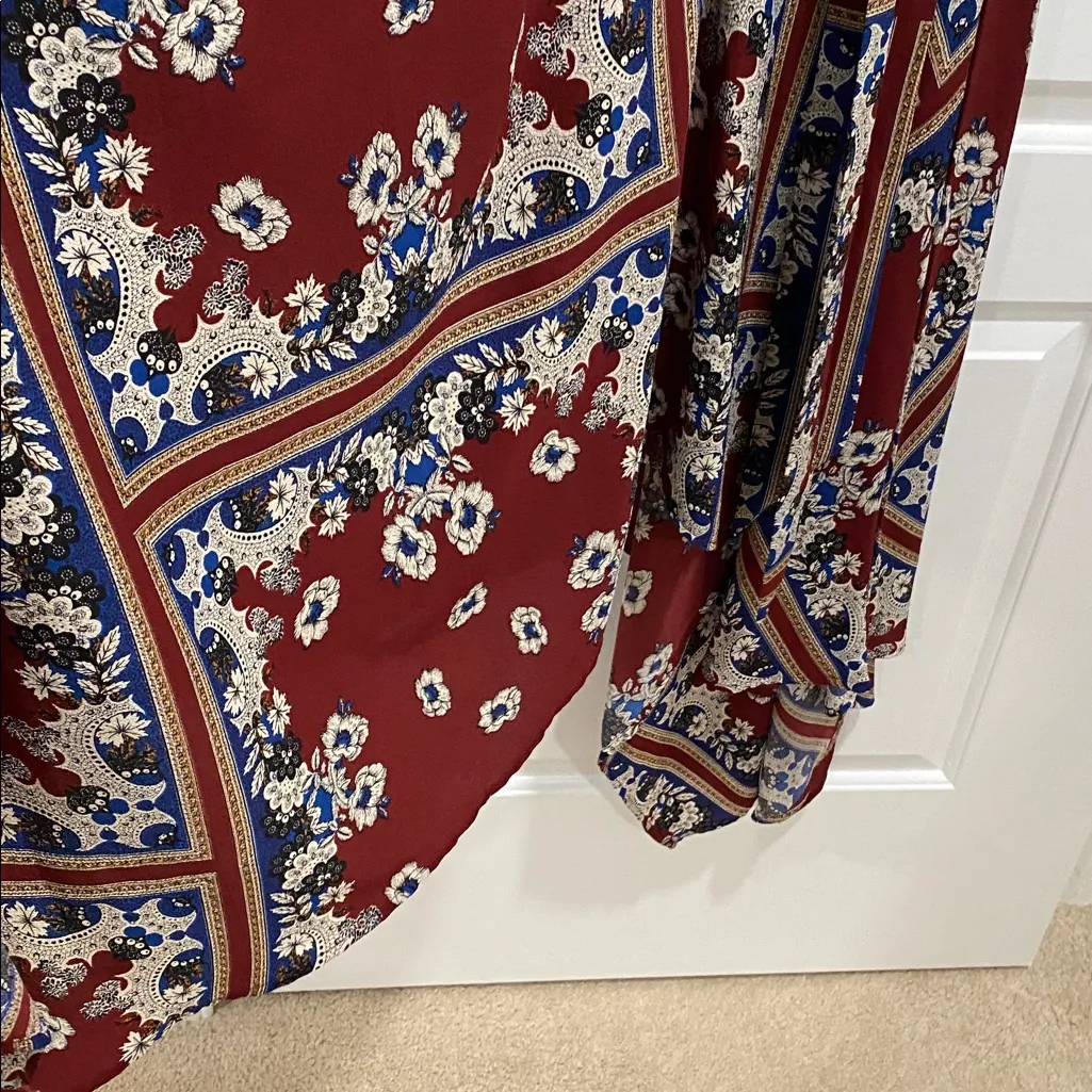 Lulu’s Boho Babe Floral Handkerchief Hem Maxi  Belted Dress. - Image 4