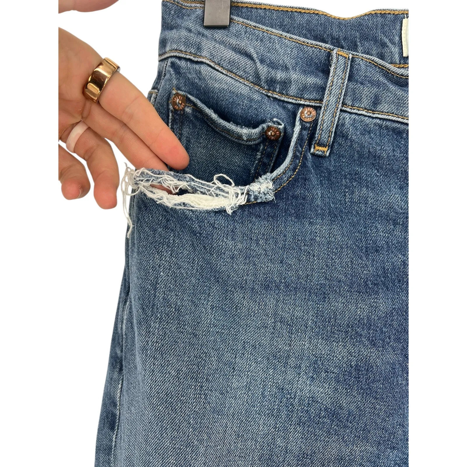 Agolde Riley Long High Rise Straight Jeans - Image 6