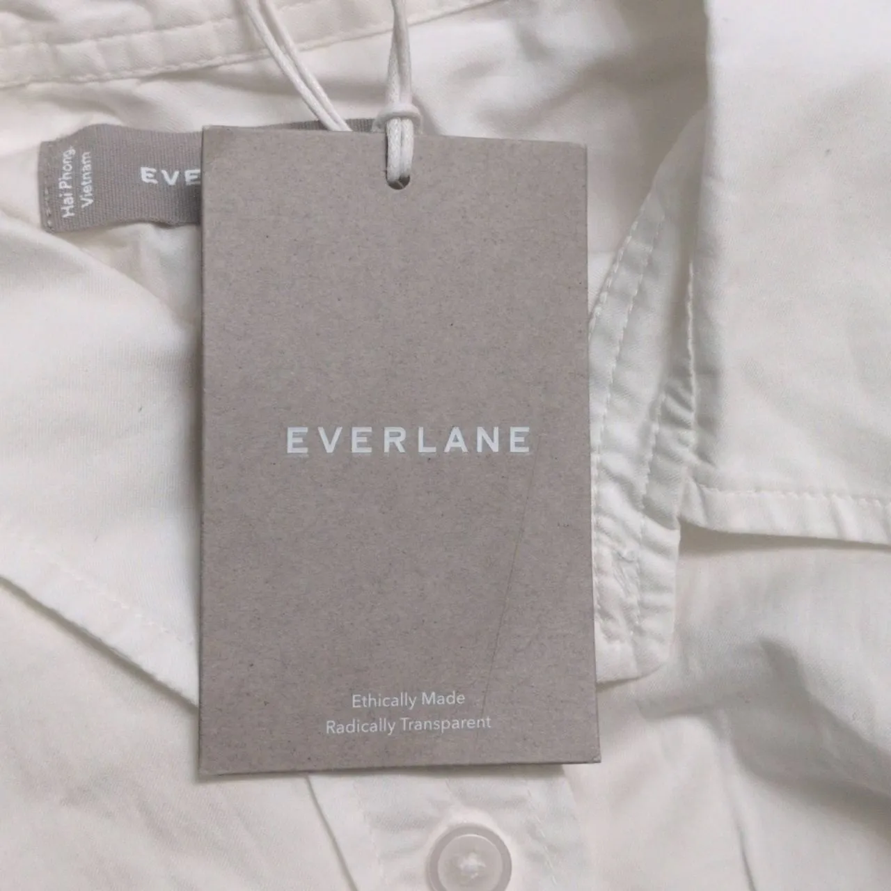 NWT Everlane White Cotton Shirt Long Sleeve Collared Button Up XS - Image 8