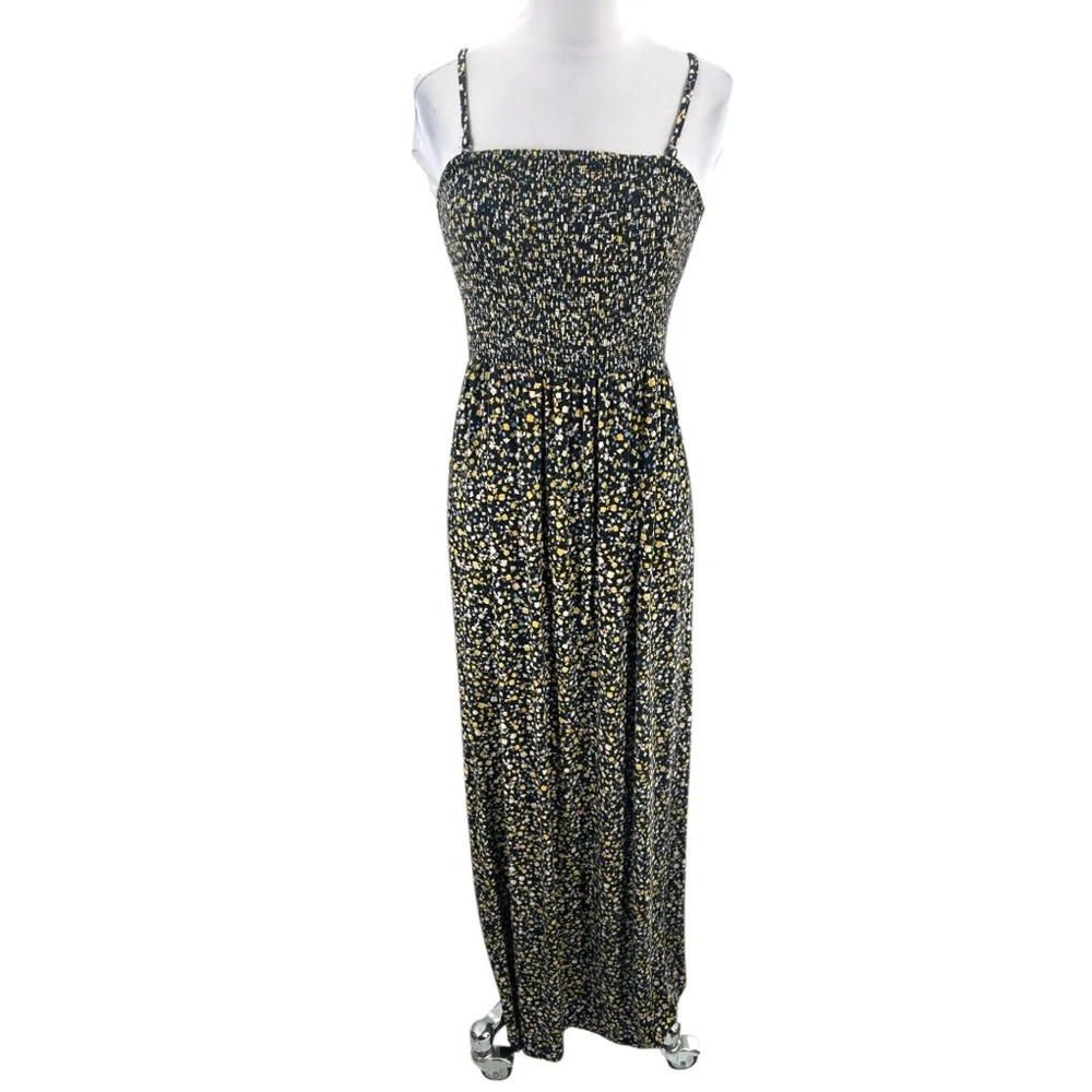 FAVORITE DAUGHTER The Apartment Smocked Floral Maxi Dress Sz M Blue Size M - Image 4