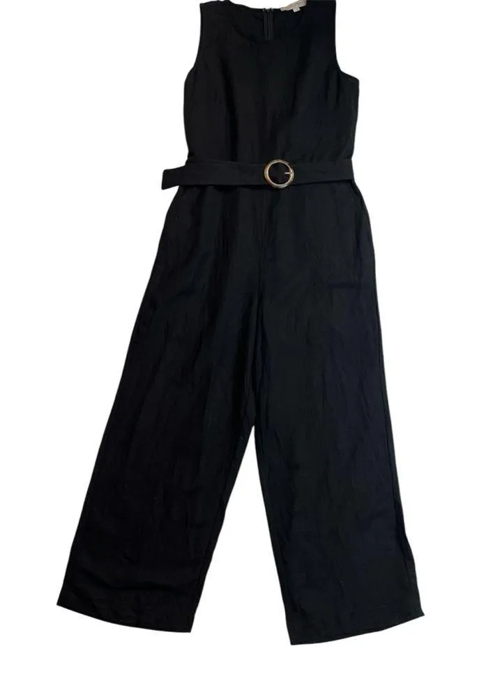 LOFT Linen Blend Belted Sleeveless Jumpsuit NWOT - Image 2