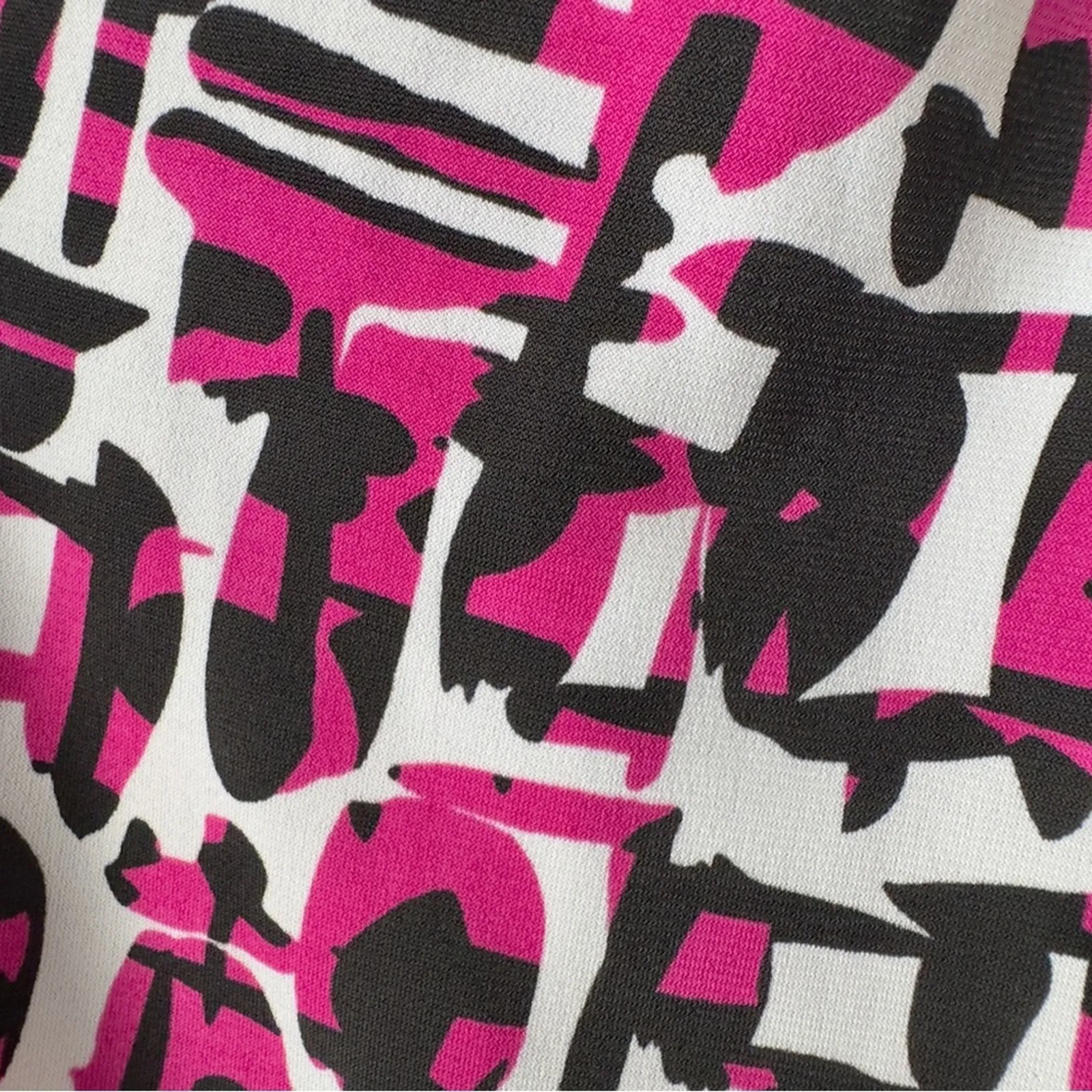 Y2K Evan Picone Black Label Pink White Geometric Blouse Tank Top Sleeveless EUC - Image 4