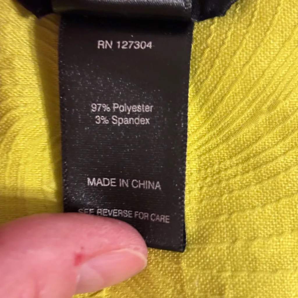 Ali Miles Citron Textured Open Front Jacket Cardigan 3X NWT Green - Image 3