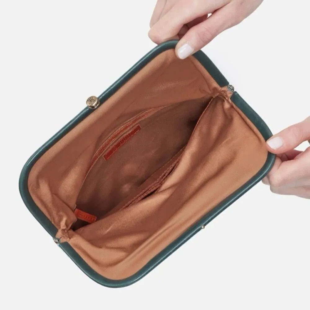 HOBO LAUREN CLUTCH LEATHER WRISTLET WALLET Sage Henna Luxury Leather, NWT Green - Image 6