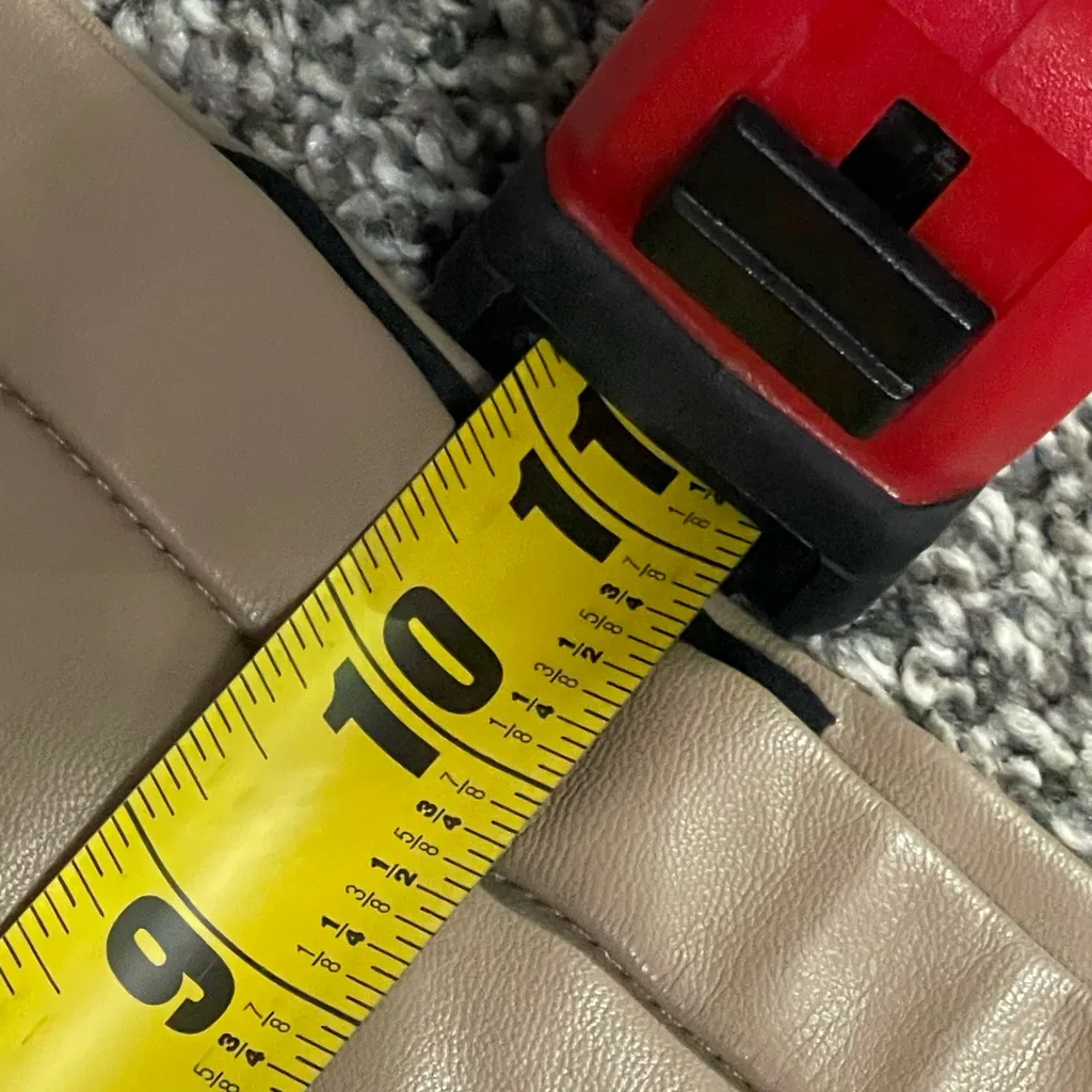 Zara Tan faux leather Split Leg Zip Up Pants M - Image 12