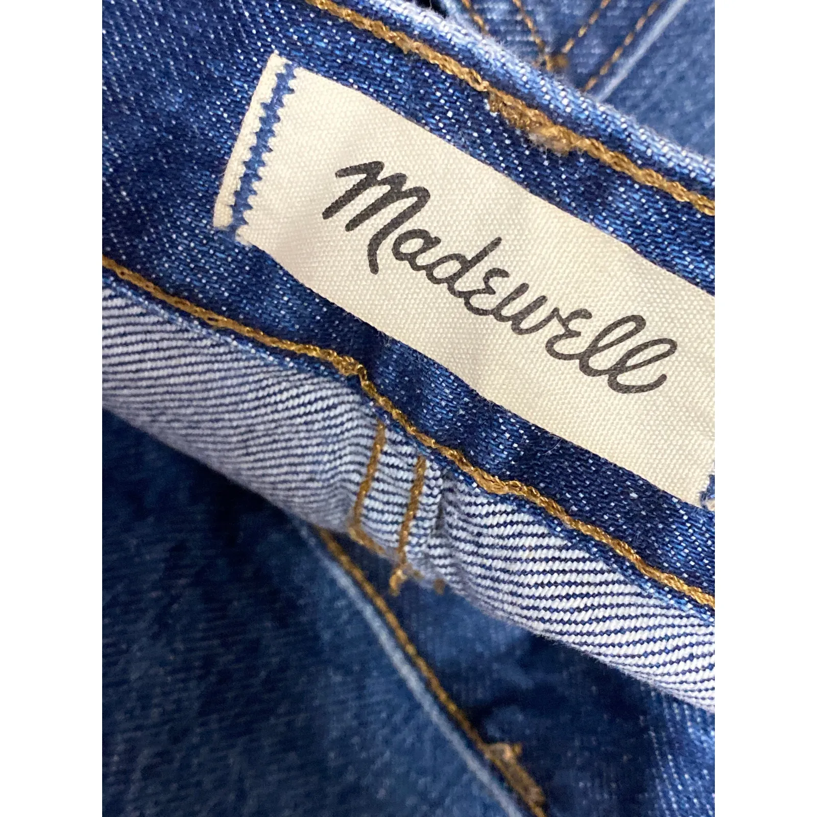 Madewell Low Slung Straight Leg Women's Blue High Waisted Denim Jeans Size 30P - Image 4