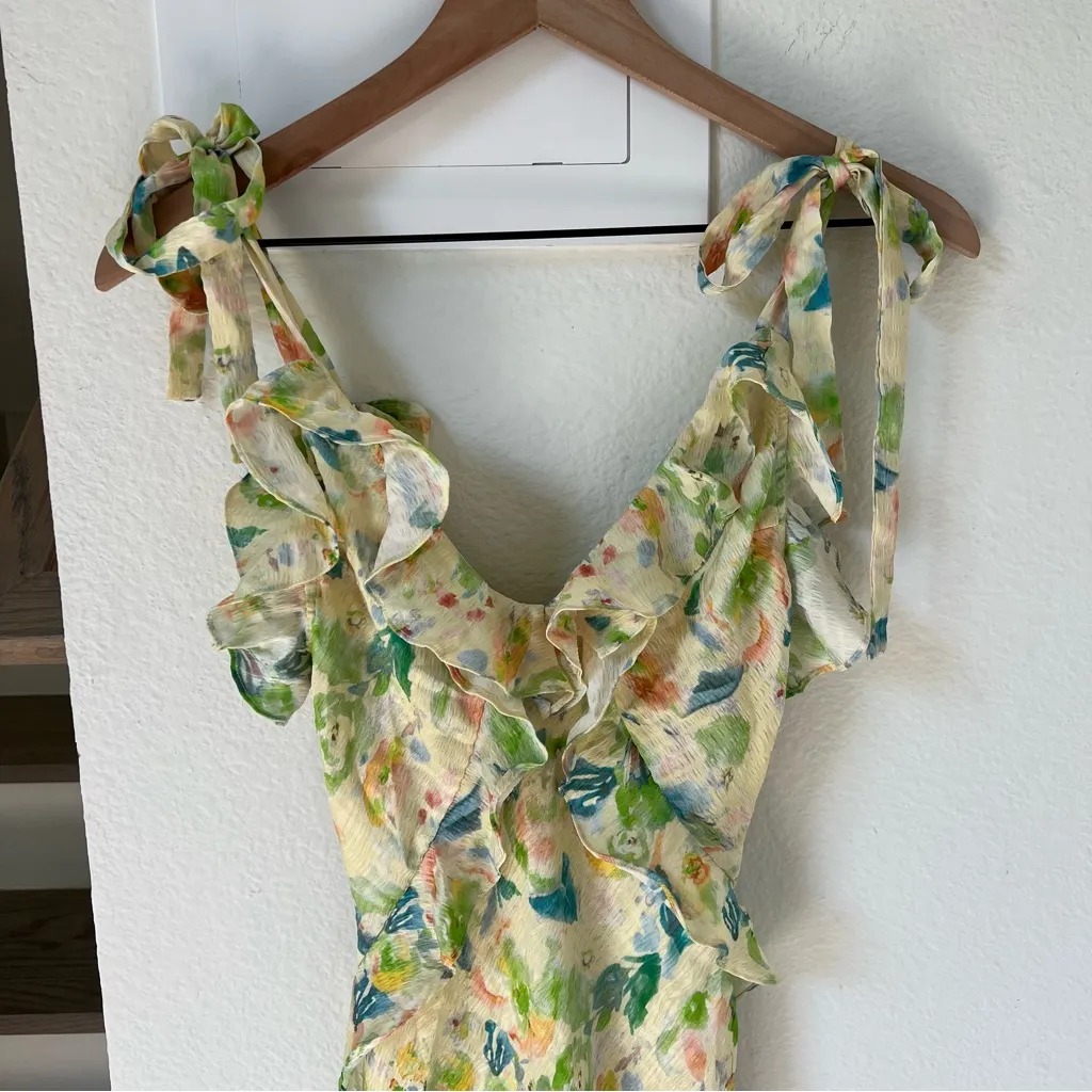 NWOT ASTR The Label Sorbae Floral Maxi Dress in Yellow Green Floral - Image 6