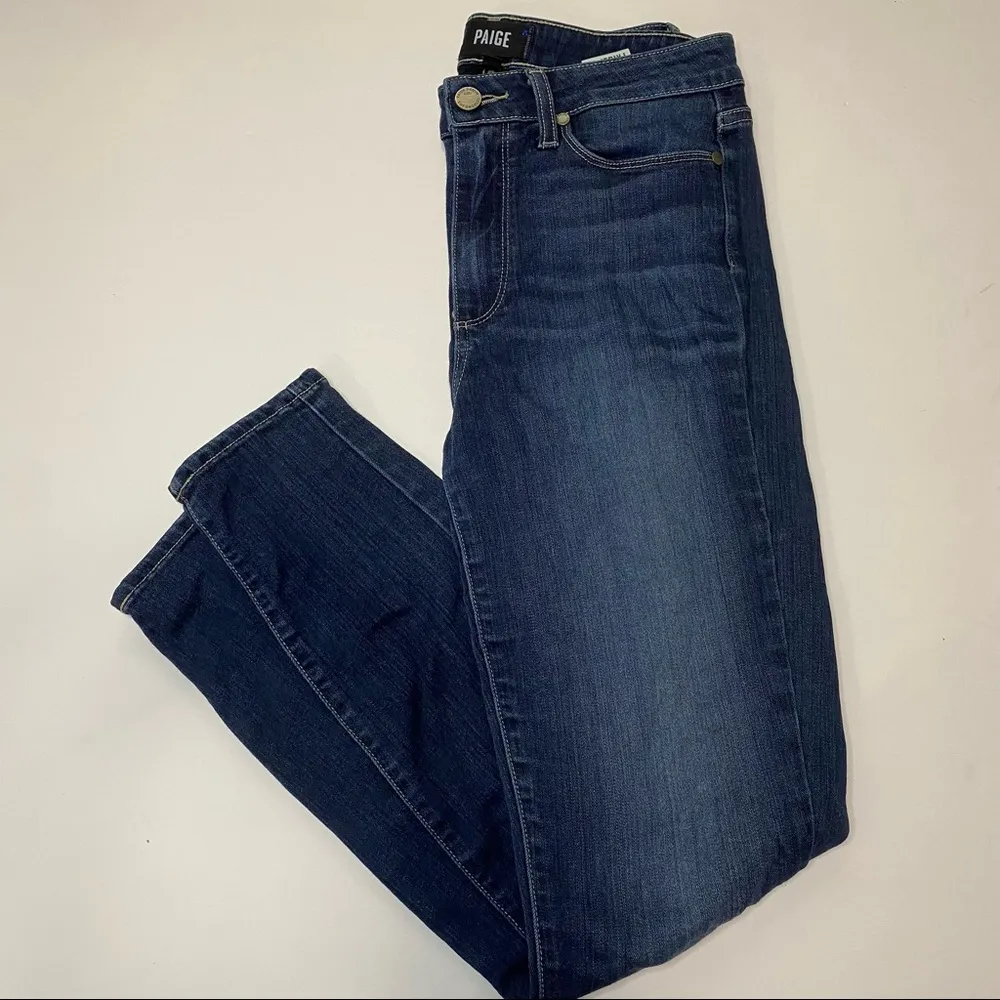 Paige Hoxton Ankle Ultra Skinny Jeans in Dark Wash - Image 4