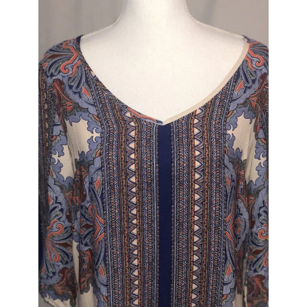 Glam ~ Cute Shift Dress With V~Neck Blue  ~ Small - Image 3