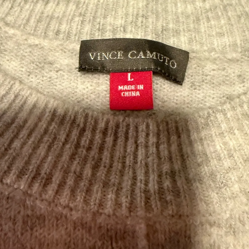 Vince Camuto Gray Crew Neck Sweater with Relaxed Fit - Image 3