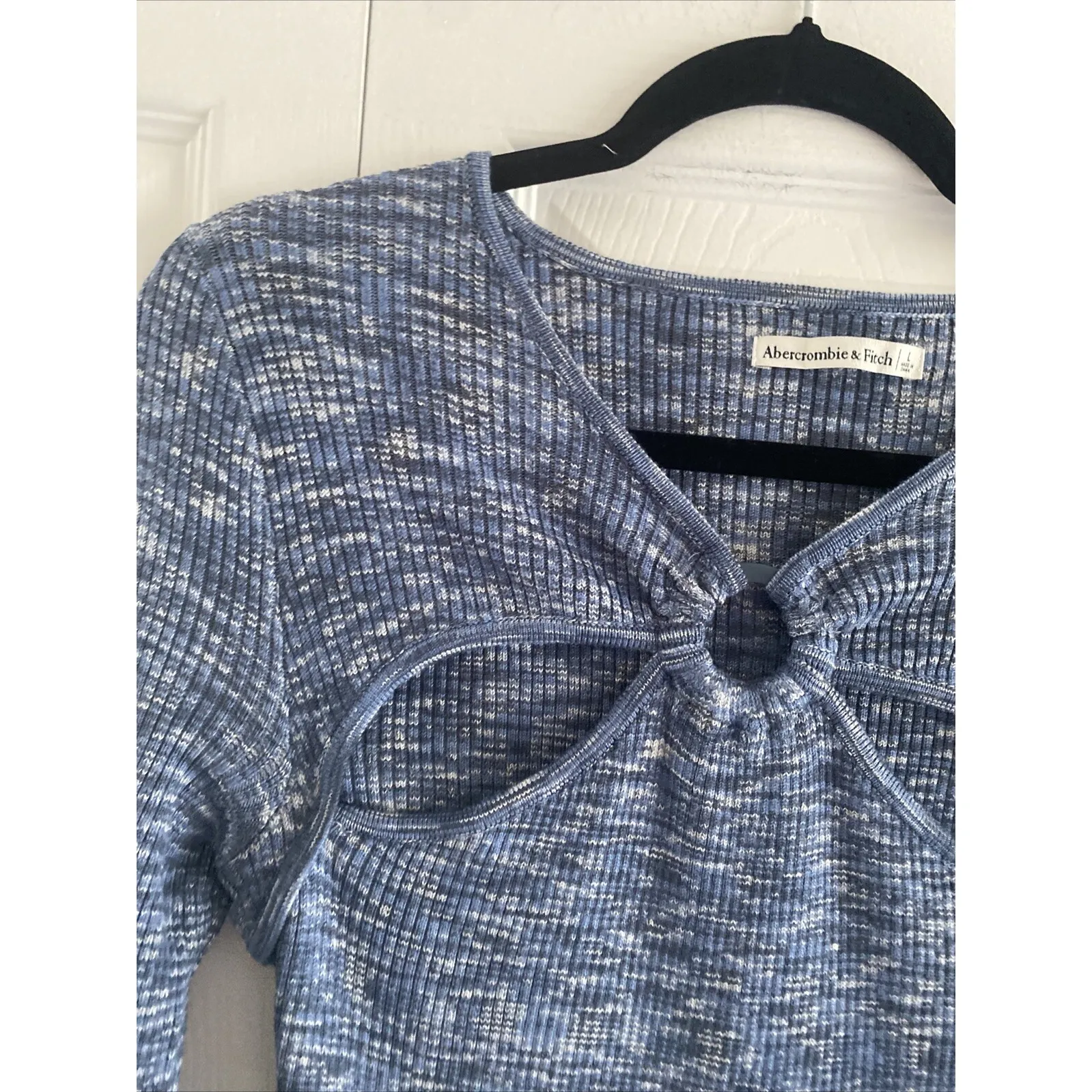 Abercrombie Fitch‎ Women's Large Blue Ribbed Knit Bodysuit NEW Clean Girl Boho - Image 2