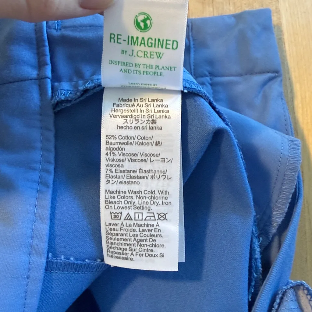 NWT J Crew Kelsey Cropped Stretch Flare Blue HighRise Woven Career Dress Pant 14 - Image 9