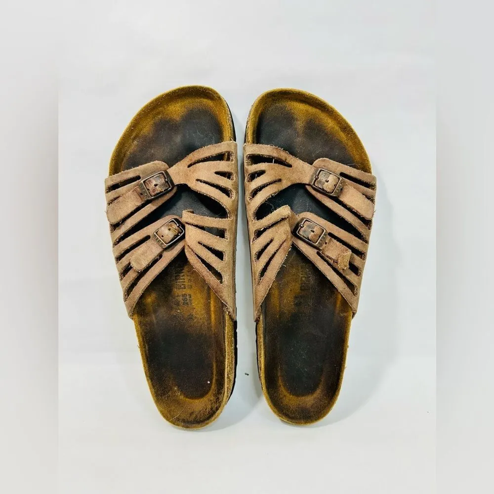 Birkenstock Grenada Soft Foodbed Brown Leather Sandals size 41 - Image 4