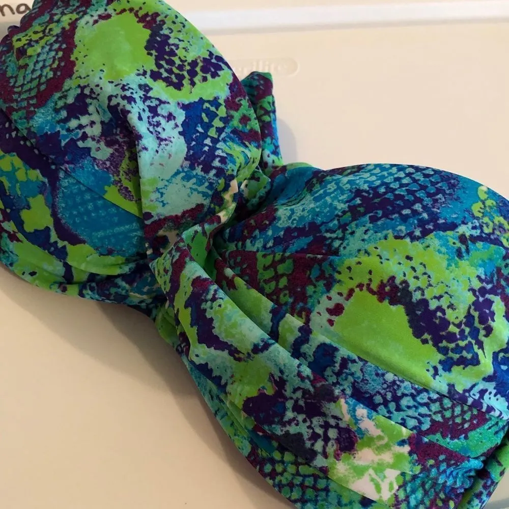 Allen B. Bandeau Bikini‎ Top Green Size 8 - Image 4