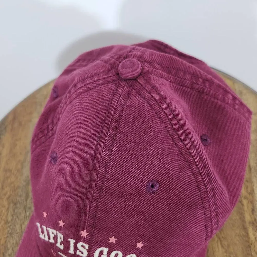 Life is Good Burgundy Vintage Style Baseball Cap One Size Oxblood Baseball Cap - Image 4