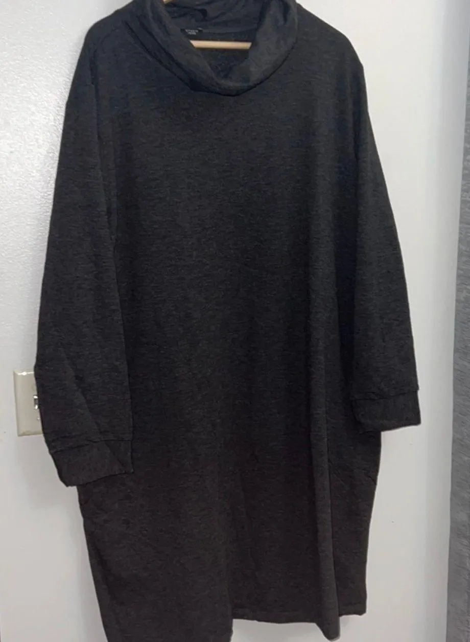 NEW Studio 1886 Dark Grey Cowl Neck Long Sleeve Sweater Dress - Image 1