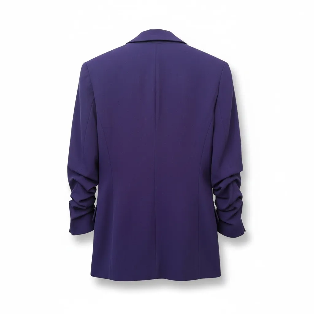 NWOT Michael Kors Purple Ruched Sleeve Blazer – Size 4 – MSRP $198 - Image 2