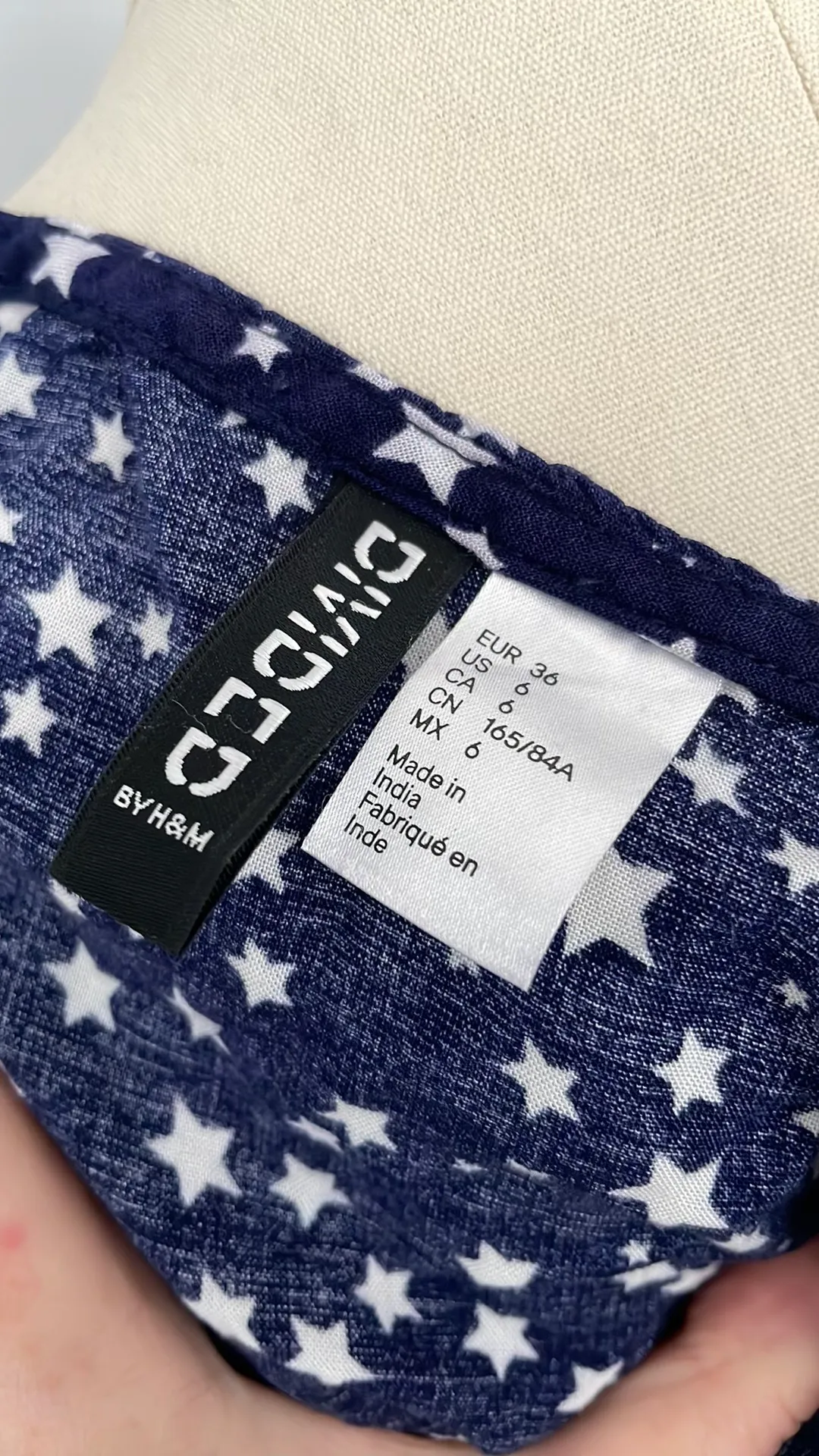 Divided Womens Star Print Mini Dress Patriotic Navy Blue/White- Size 6 - Image 4