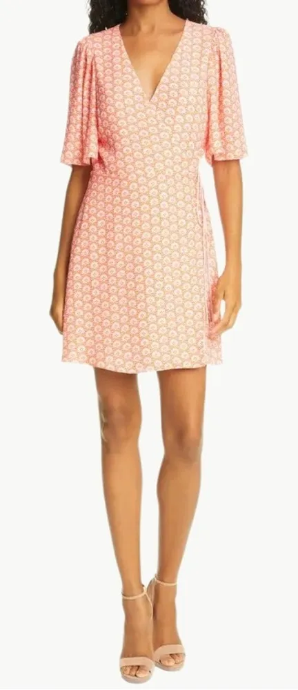 NWT Alice + Olivia Sandra Floral Wrap Mini Dress | Sz 4 | English Rose Pink - Image 2