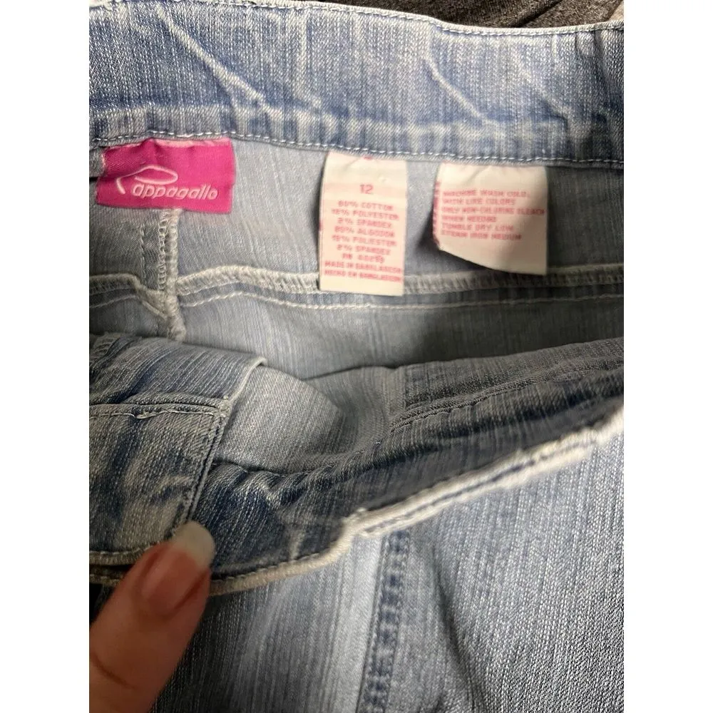 Pappagallo Pants Women's Size 12 31 Blue Floral Ankle Capri Blue Denim CEB - Image 8