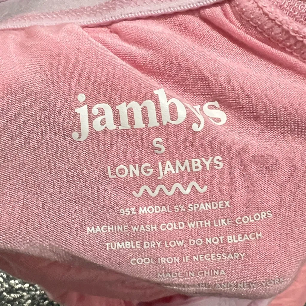Jambys JamTee & Long Jambys 2 Piece Pink Sleep Set Top XS Bottom Women’s S - Image 3