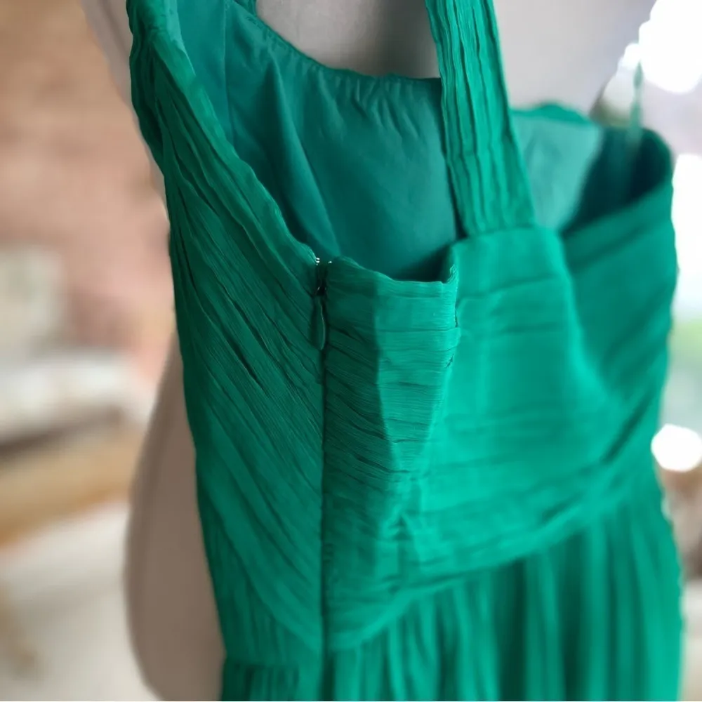 J. Crew Lucienne Dress 2 One Shoulder Green Silk Pleated Cocktail - Image 16