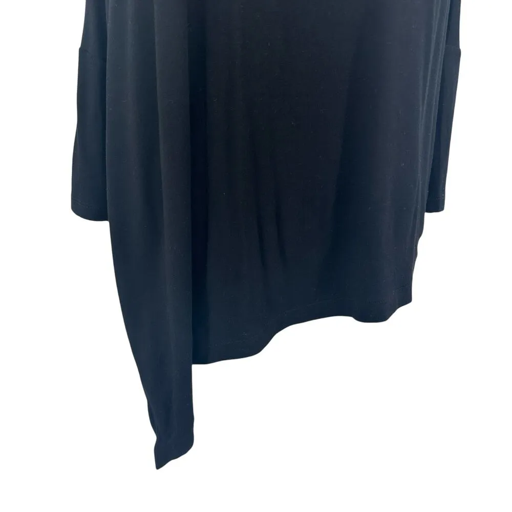 Sweaty Betty Mellow Asymmetric T-shirt Tee Split Hem Jersey Black Size Large - Image 5