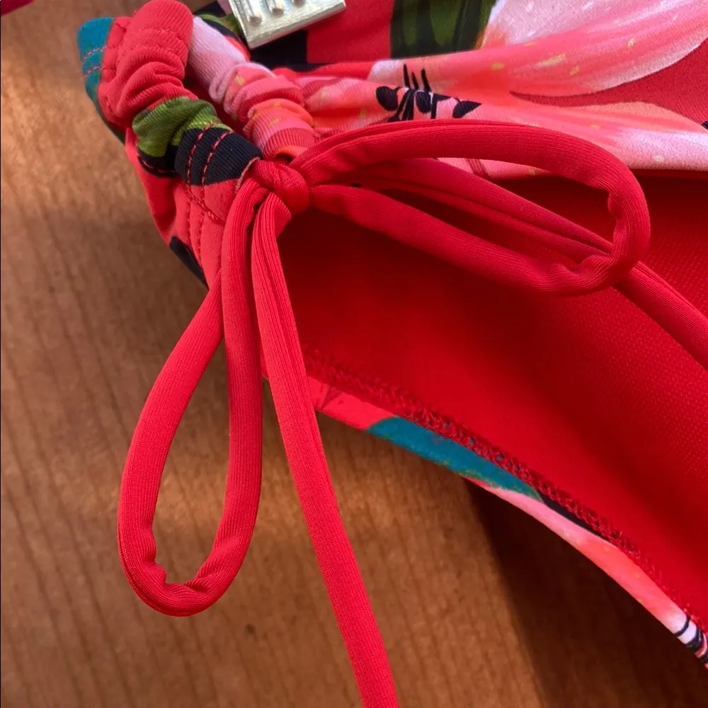 New Ladies Size Lg Break of Day Juliana Side Tie Bikini Bottom Vibrant Tropical - Image 2