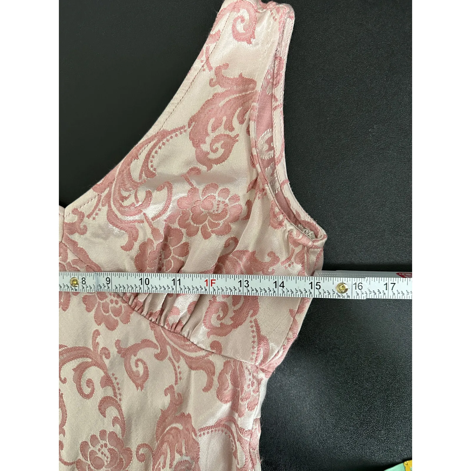 Roberta Womens Y2K Pink Floral Paisley Velvet Baby Doll Maxi Dress Gown Size 0 - Image 12