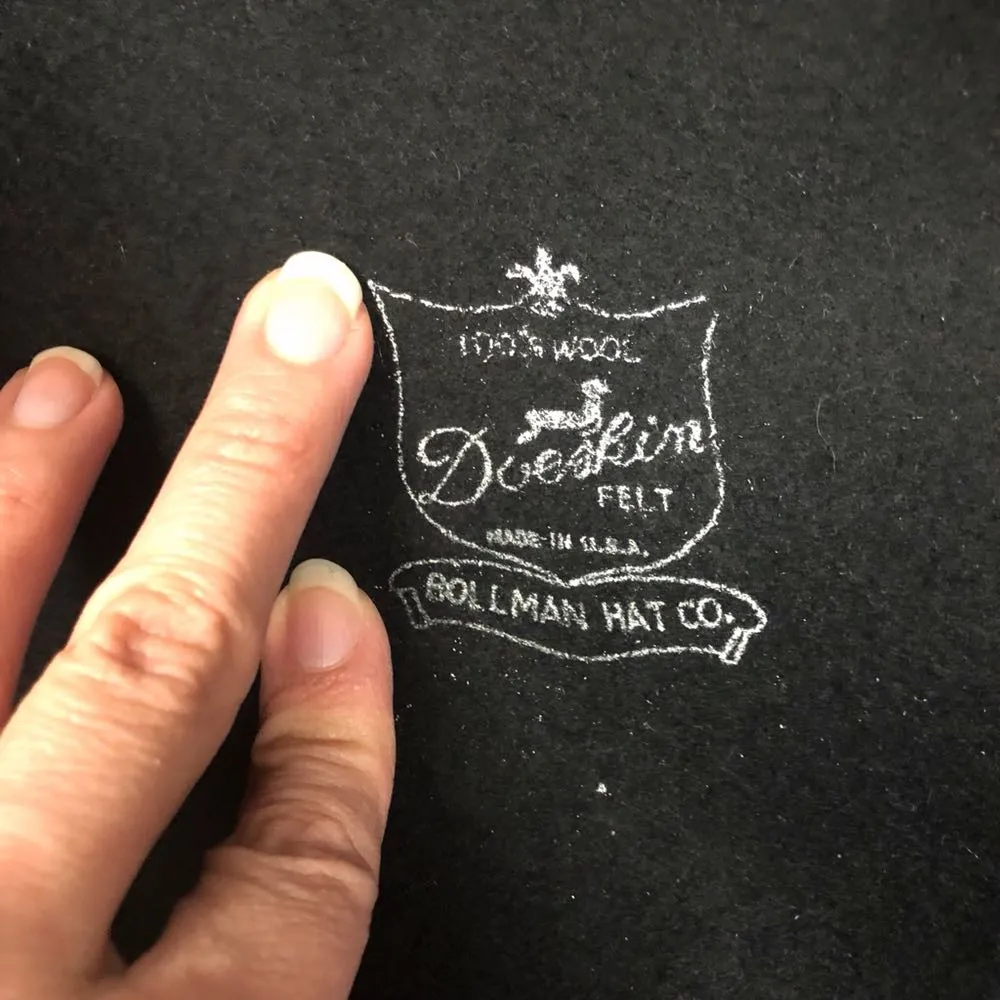 Bollman Hat Co Felt Wool Wide Brim Boater Hat Button Accents - Image 6