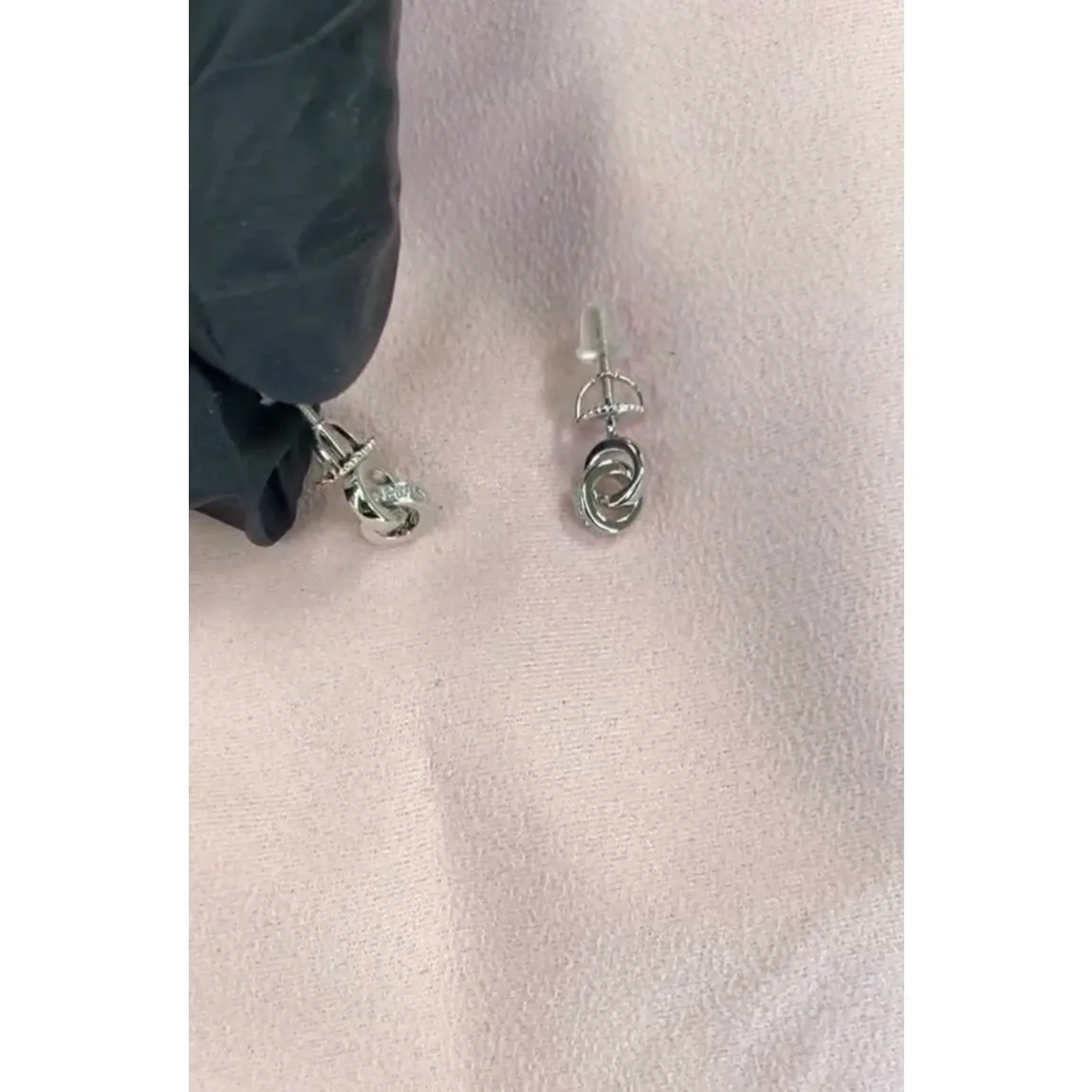 .925 Silver Moissanite Circle Drop Earrings - Image 11