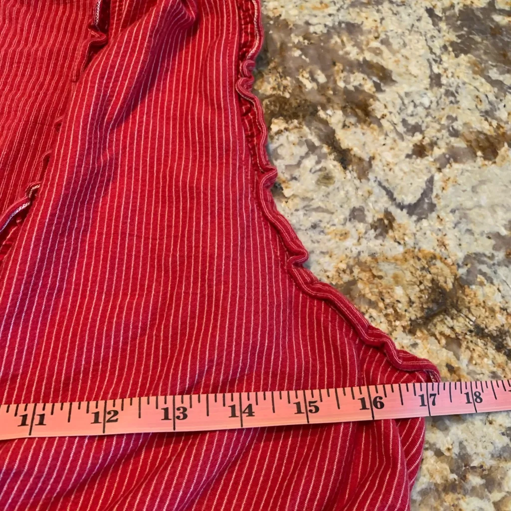 Max Studio Dress Womens Sleeveless Ruffle Short Smocked Waist Red L Large - Image 6