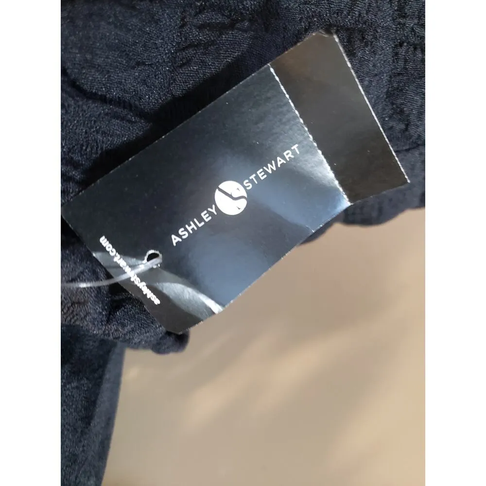 Jolie & Joy Blouse Top Women's 1X Black Textured Drawcord Adjustment Turtleneck - Image 5