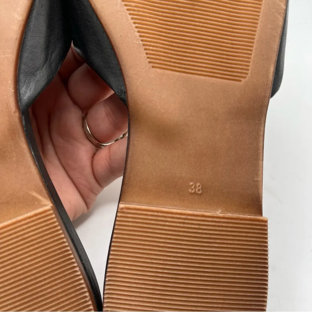 NWB Miz Mooz Passion Women's black leather slip on sandals size 38 US 7.5-8 - Image 8