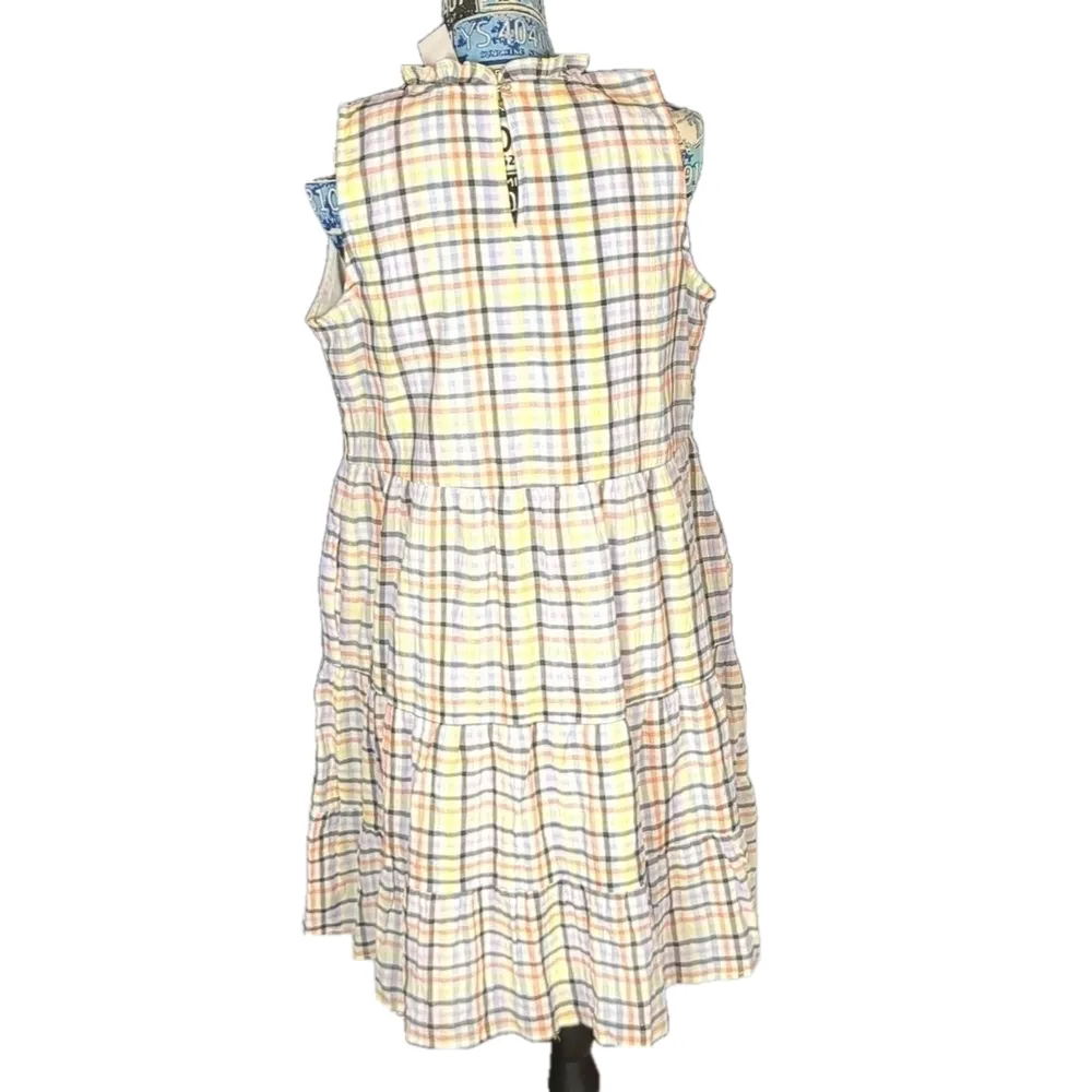Loft plaid summer dress size small - Image 4